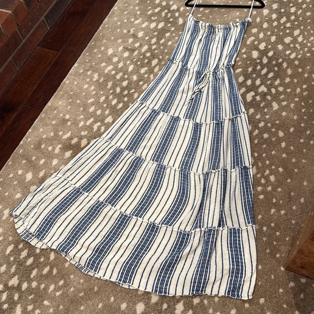 Elan Blue and White Striped Sleeveless Maxi Dress. Size S* - Picture 4 of 10
